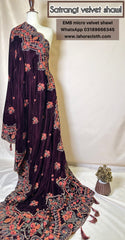 Satrangi - Ladies Shawl - Embroidered Micro Velvet Shawl