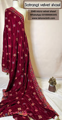 Satrangi - Ladies Shawl - Embroidered Micro Velvet Shawl