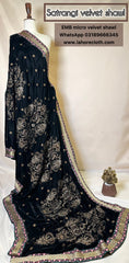 Satrangi - Ladies Shawl - Embroidered Micro Velvet Shawl