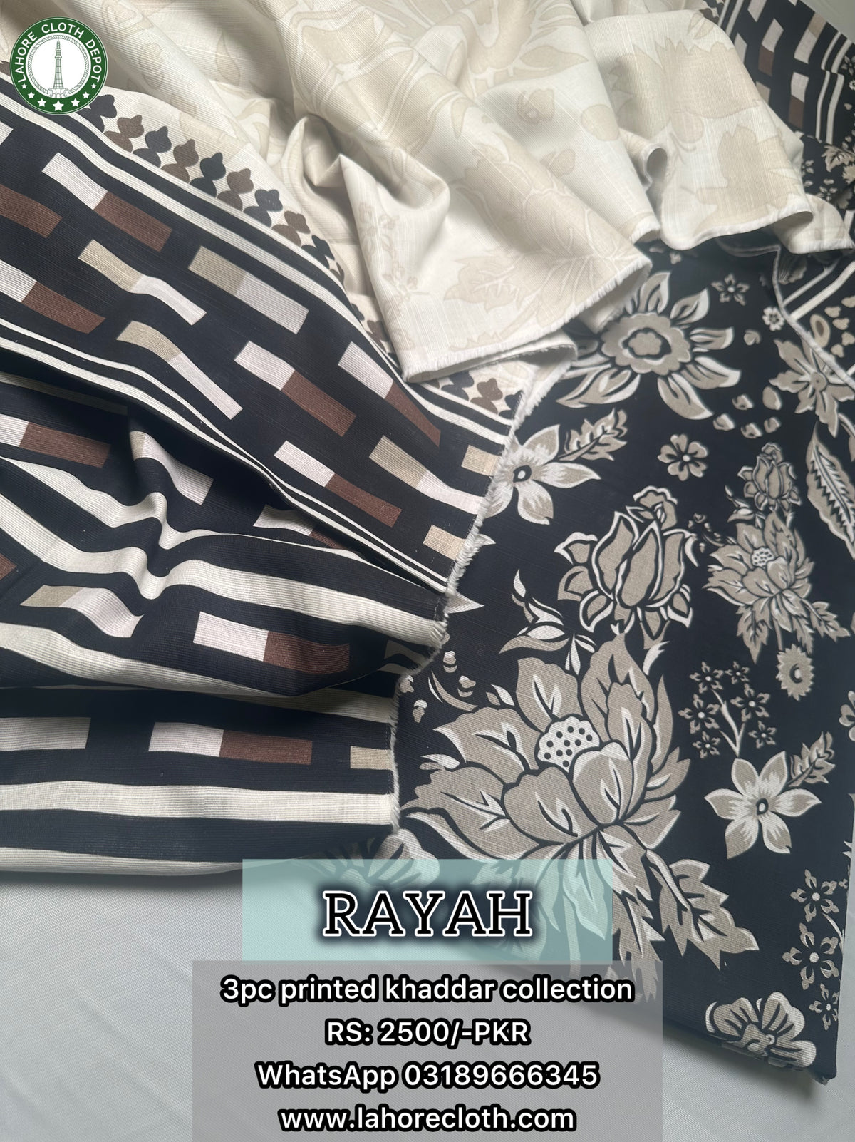 Rayah - 3Pc Unstitched Ladies Suit - Printed Khaddar Collection