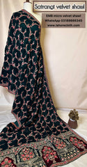 Satrangi - Ladies Shawl - Embroidered Micro Velvet Shawl
