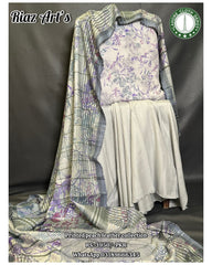 Riaz Arts - 3Pc Unstitched Ladies Suit - Printed Peach Leather Collection