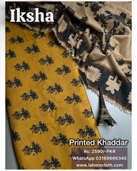 Iksha - 3Pc Unstitched Ladies Suit - Printed Khaddar Collection