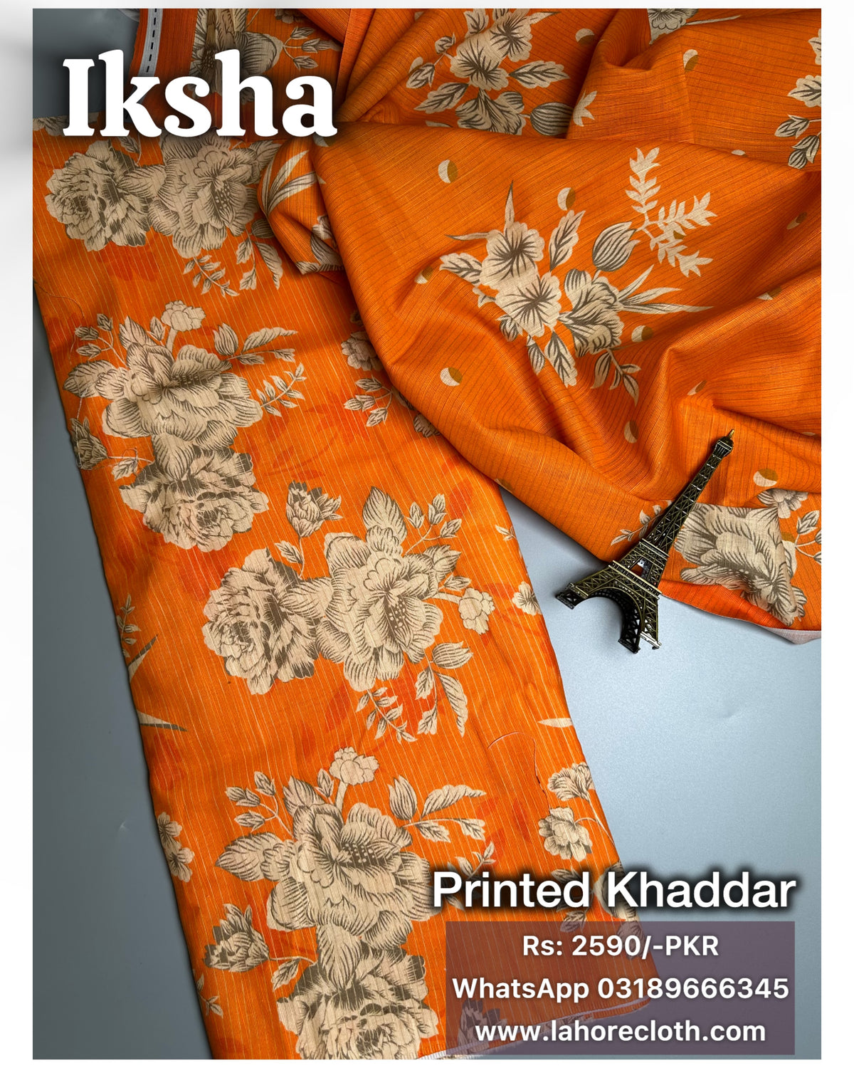 Iksha - 3Pc Unstitched Ladies Suit - Printed Khaddar Collection