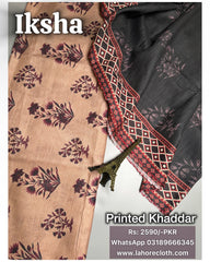 Iksha - 3Pc Unstitched Ladies Suit - Printed Khaddar Collection