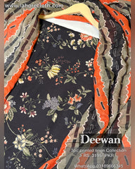 Deewan 3Pc Unstitched Ladies Suit - Printed Linen Collection