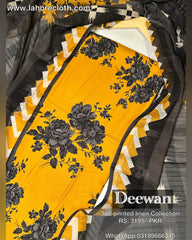 Deewan 3Pc Unstitched Ladies Suit - Printed Linen Collection