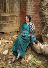 3Pc DIGITAL PRINTED SLUB KHADDAR Unstitched Suit DUSK By Elaf Premium