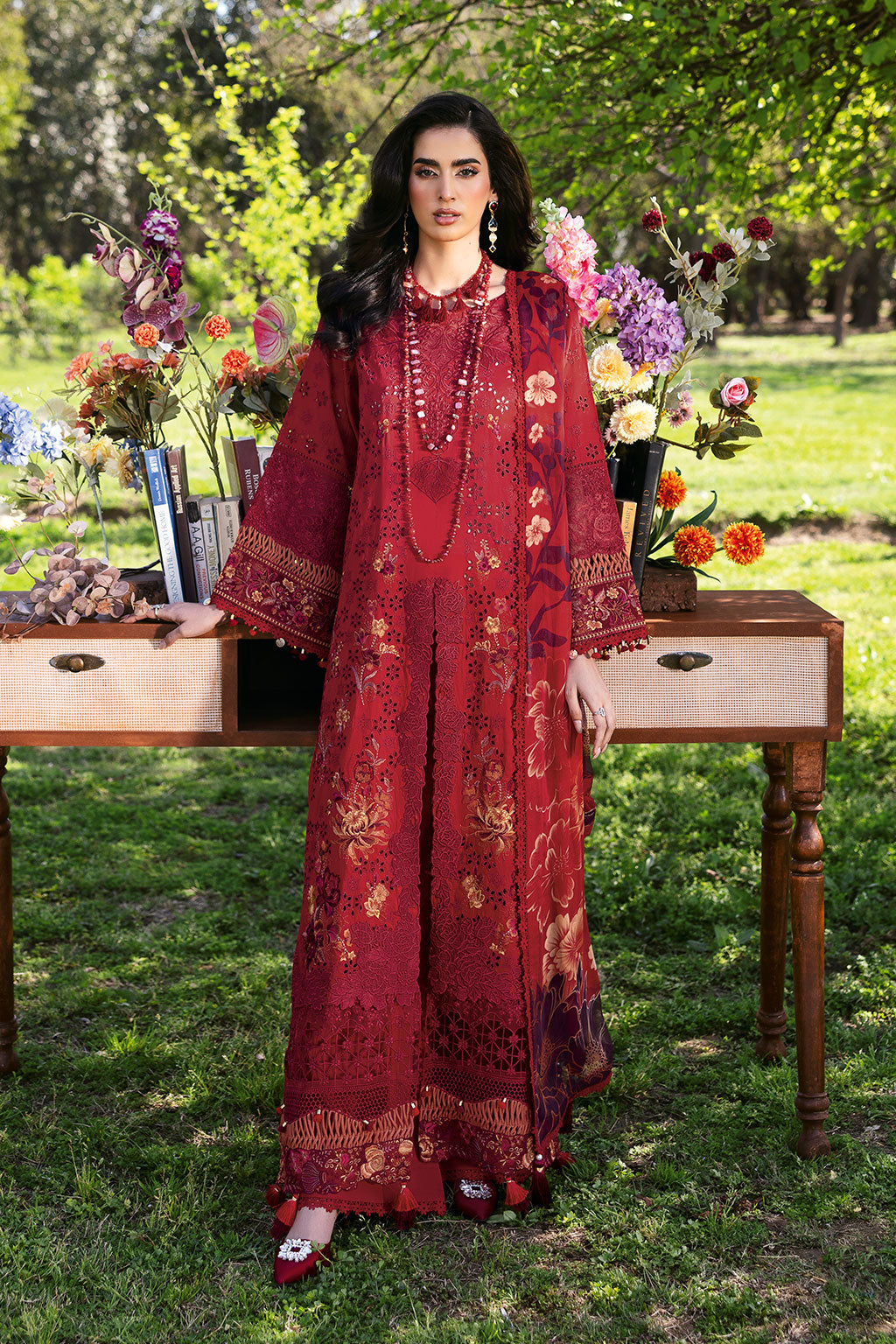3-PC Unstitched Embroidered Lawn Riwayat By Ramsha | Y-1309