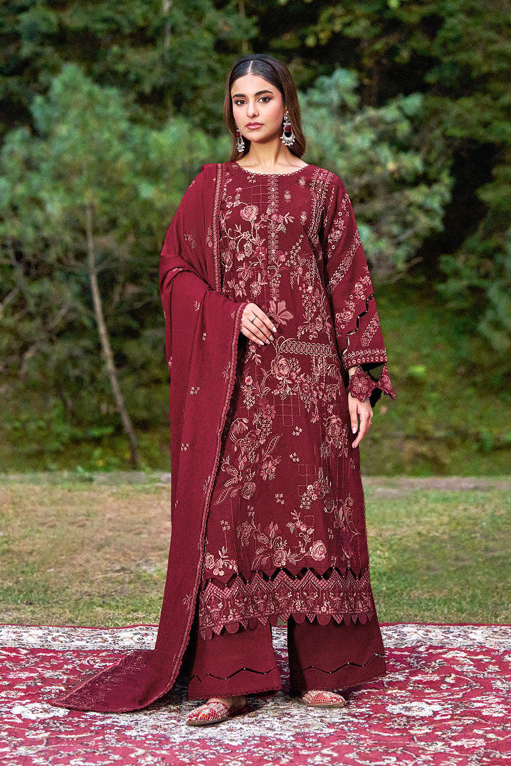 3-PC Unstitched Karandi Embroidered Reet By Ramsha | R-1302