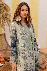 NSG-183 | 3Pc Unstitched Suit Embroidered Lawn Collection Gardenia By Nureh