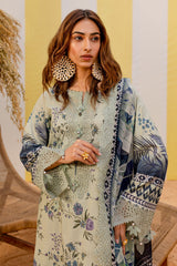 NSG-183 | 3Pc Unstitched Suit Embroidered Lawn Collection Gardenia By Nureh