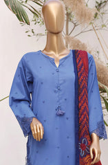 02 | 3 PC Stitched Lawn Cutwork Solid By Sadabahar