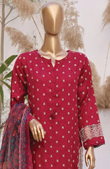 03 | 3 PC Stitched Lawn Cutwork Solid By Sadabahar