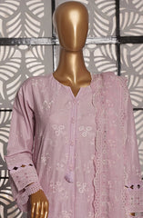 01 | 3 PC Stitched Cross Slub Lawn Lawnkari By Sadabahar