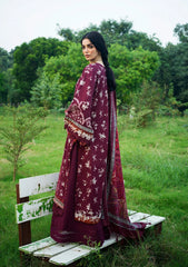 3Pc DIGITAL PRINTED SLUB KHADDAR Unstitched Suit ROWAN By Elaf Premium