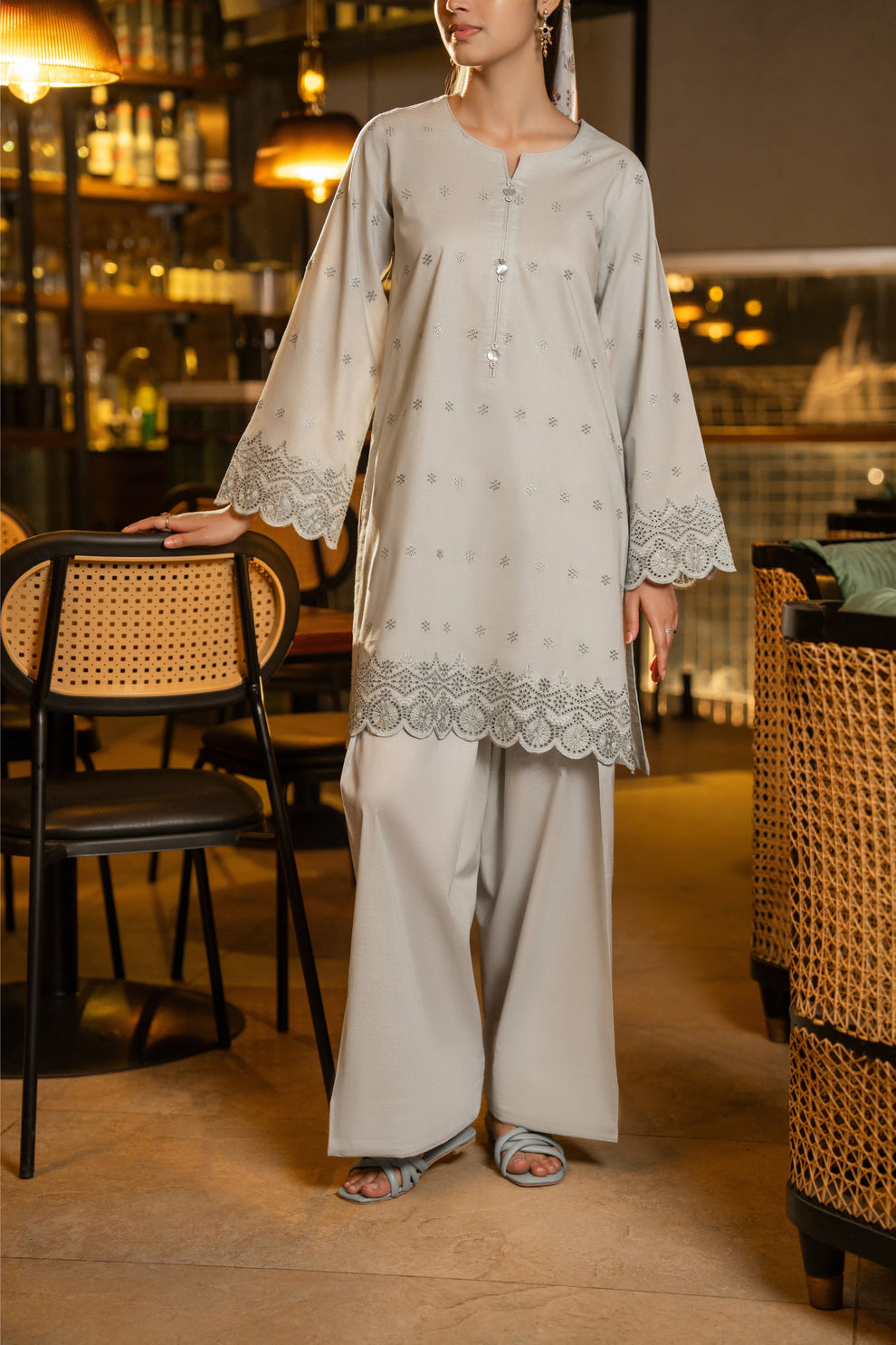 2-PC Stitched Cotton Chikankari By Casual Lite | CSL 02