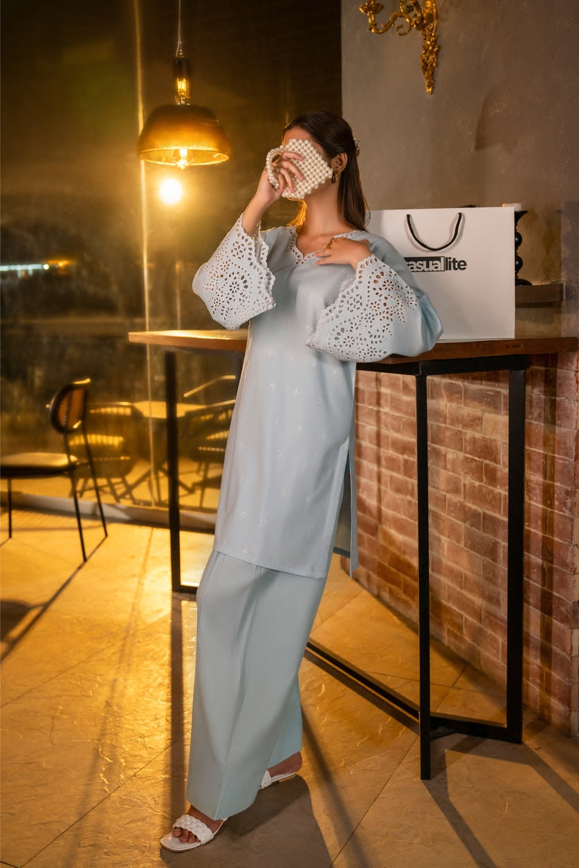 2-PC Stitched Cotton Chikankari By Casual Lite | CSL 05