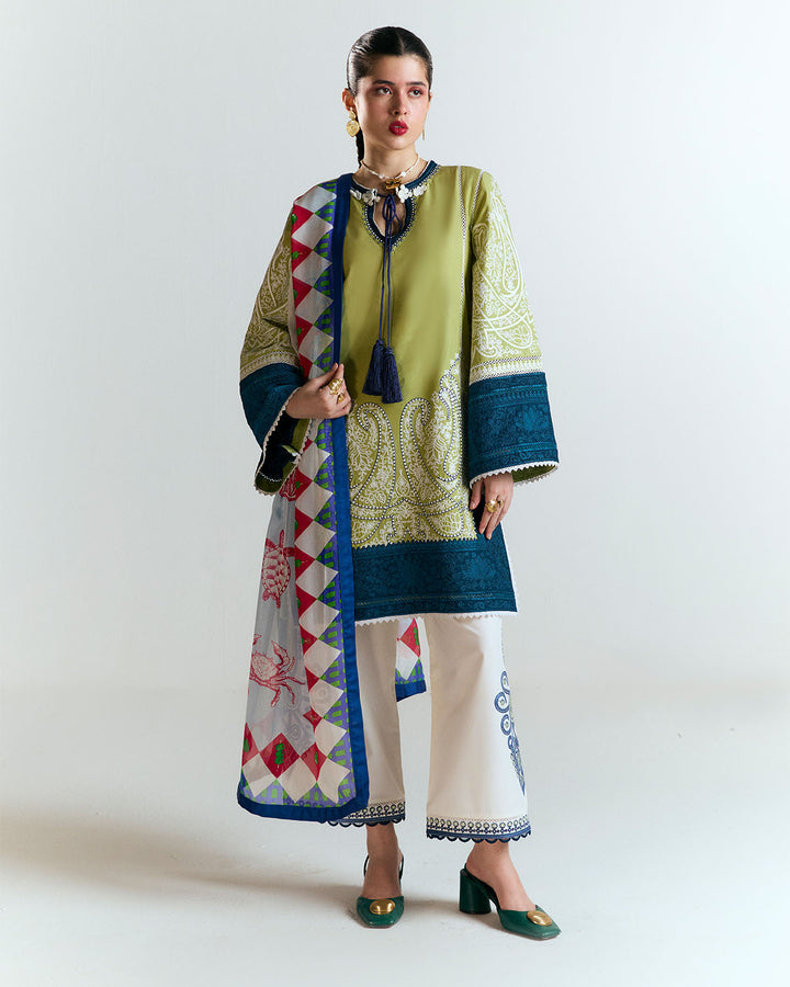 3-PC Unstitched Digital Printed Embroidered By Jugnu | BIA