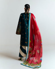 3-PC Unstitched Digital Printed Embroidered By Jugnu | ANARA