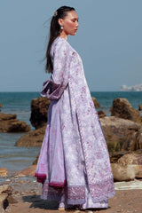 3-PC Unstitched Embroidered Soft Prints By Afrozeh | Amethyst