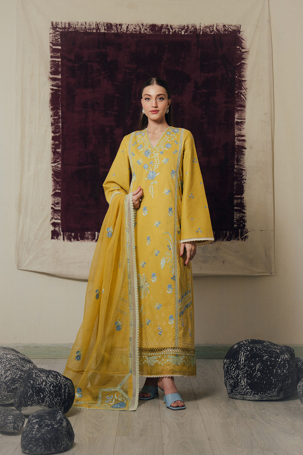 3-PC Unstitched Printed Lawn Daybreak By Afrozeh | Sunhaze