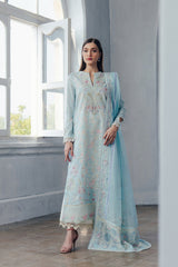 3-PC Unstitched Printed Lawn Daybreak By Afrozeh | Dawnfall