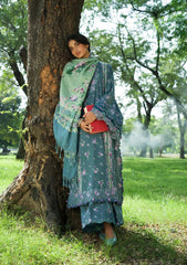 3Pc DIGITAL PRINTED SLUB KHADDAR Unstitched Suit CINERARIA By Elaf Premium