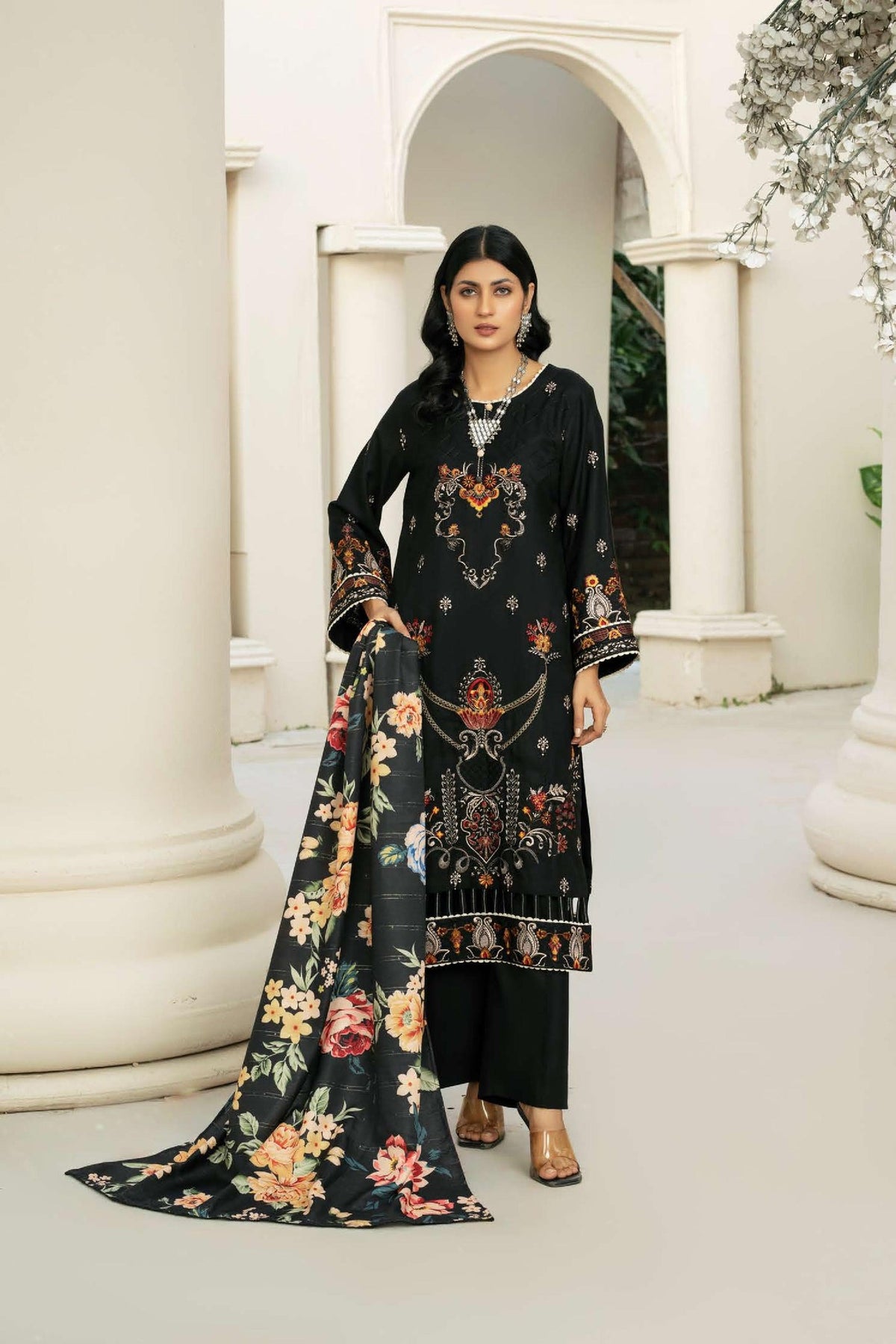 WP-485 | 3 PC Unstitched Suit Dhanak Embroidered Vol 1 Tabeer By Wania